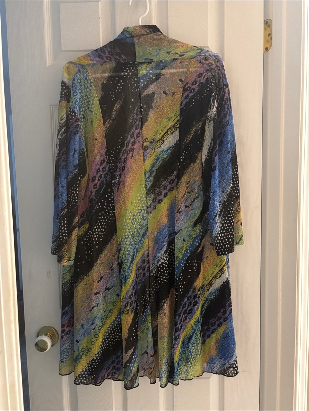 Creation Multi-Color Abstract Print Open Front Cardigan - Picture 3 of 3